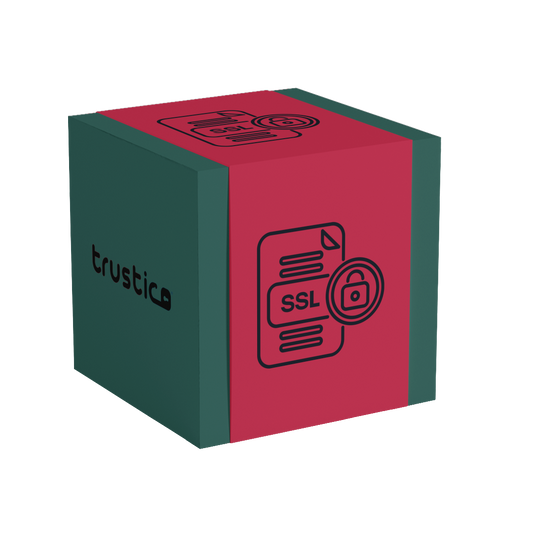 A 3D cube with dark green and red faces, displaying a padlock SSL certificate icon and the text Sectigo® EV Single Site by Sectigo CA, emphasizing extended validation for enhanced secure browsing.