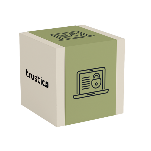 A beige and green box with "Sectigo CA" on one side and a laptop displaying a padlock on another, evoking cybersecurity—perfect packaging for the Sectigo® DV Single Site SSL Certificate or domain verification solutions.